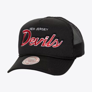 Mitchell & Ness Casquette réglable noire New Jersey Devils Script Trucker Noir 1170331