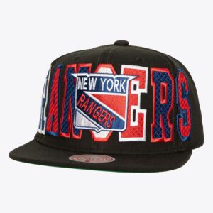 Casquette de baseball Mitchell & Ness noir New York Rangers Varsity Bust Vintage Snapback Hat gris 1185151
