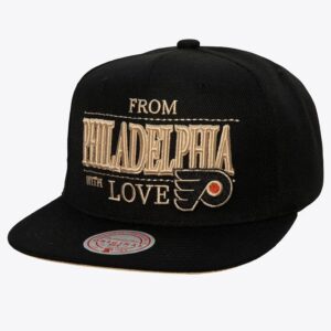 Mitchell & Ness Flyers de Philadelphie noirs avec chapeau Snapback Love crème 1193221