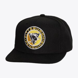 Casquette de baseball Mitchell & Ness noir Pittsburgh Penguins Alternate Flip Snapback Hat noir 1193139