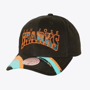 Casquette de baseball Mitchell & Ness noir San Jose Sharks brossé passé Ya Pro Snapback Hat noir 1200052