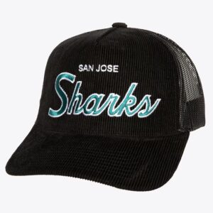 Casquette de baseball Mitchell & Ness noir San Jose Sharks Times Up Trucker chapeau réglable noir 1200061