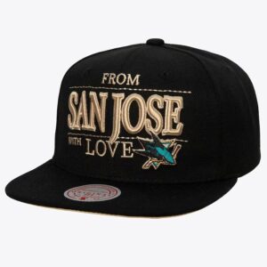 Mitchell & Ness Noir San Jose Sharks Avec Amour Snapback Chapeau Noir 1200043