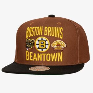 Mitchell & Ness Brown Boston Bruins City Love Vintage Snapback Chapeau Blanc 1070832