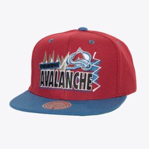 Mitchell & Ness Bordeaux Colorado Avalanche Buzz Snapback Chapeau Crème 1103537