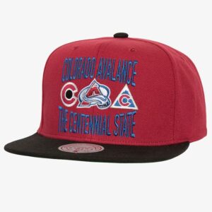 Mitchell & Ness Bordeaux Colorado Avalanche City Love Snapback Chapeau Rose 1103585