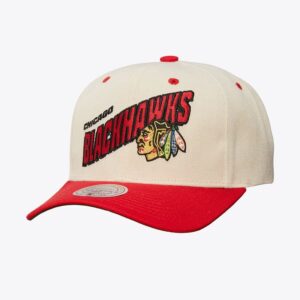 Mitchell & Ness crème Chicago Blackhawks rétro Type Pro Snapback chapeau crème 1089823