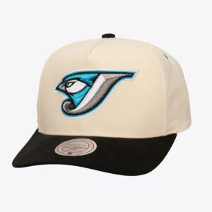 Mitchell & Ness Crème Toronto Blue Jays Cooperstown Collection Overspray Pro Crown Snapback Chapeau Crème 884611