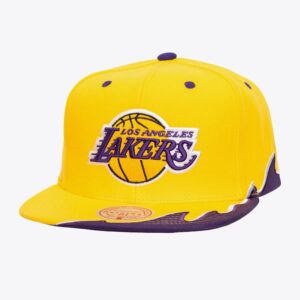 Mitchell & Ness Or Los Angeles Lakers Rising Tide OG Snapback Chapeau Jaune 774391