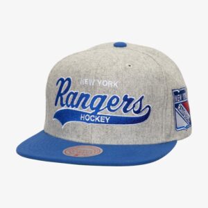 Mitchell & Ness Gris New York Rangers Tailsweep 2.0 Melton Snapback Chapeau Gris 1185192