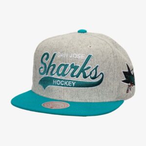 Mitchell & Ness Gris San Jose Sharks Tailsweep 2.0 Melton Snapback Chapeau Gris 1200077
