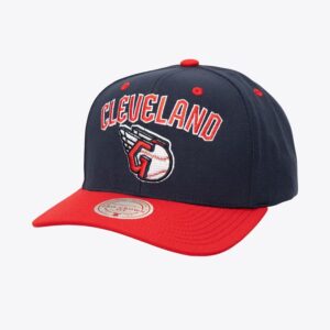 Casquette Snapback Mitchell & Ness Navy Cleveland Guardians All In 2.0 Pro Crown Bleu 917420
