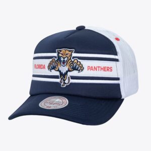 Casquette Snapback de camionneur Sideline des Panthers de la Floride marine Mitchell & Ness noir 1132407