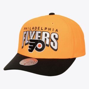 Mitchell & Ness Orange Philadelphia Flyers Boom Text Pro Vintage Snapback Chapeau Orange 1193230