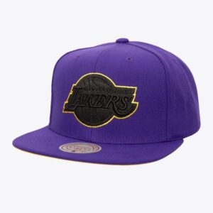 Mitchell & Ness Violet Los Angeles Lakers Logo Eclipse OG Snapback Chapeau Violet 928588