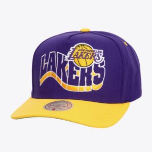 Mitchell & Ness Violet Los Angeles Lakers Wavy Pro Crown Snapback Chapeau Violet 928593