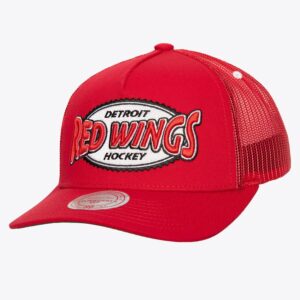 Casquette de baseball Mitchell & Ness rouge Detroit Red Wings Team Seal Trucker chapeau réglable rouge 1112221