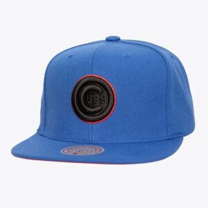 Mitchell & Ness Royal Chicago Cubs Logo Eclipse OG Snapback Chapeau Blanc 776145