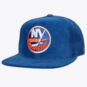 Mitchell & Ness Royal New York Islanders All Directions Casquette Snapback en velours côtelé Bleu 1185119