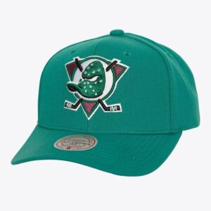 Mitchell & Ness Teal Anaheim Ducks Team Flip Pro Vintage Snapback Chapeau Turquoise 1023804