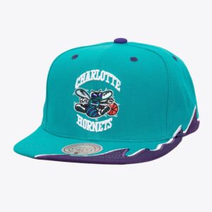 Mitchell & Ness Teal Charlotte Hornets Hardwood Classics Rising Tide OG Snapback Chapeau Turquoise 774433