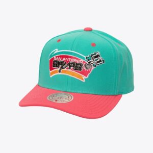 Mitchell & Ness Teal San Antonio Spurs Hardwood Classics All In 2.0 Pro Crown Snapback Chapeau Turquoise 774429