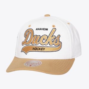 Mitchell & Ness Blanc Anaheim Ducks Tail Sweep Pro Vintage Snapback Chapeau Blanc 1025343