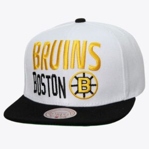 Casquette de baseball Mitchell & Ness blanc Boston Bruins Toss Up Snapback Hat blanc 1070418