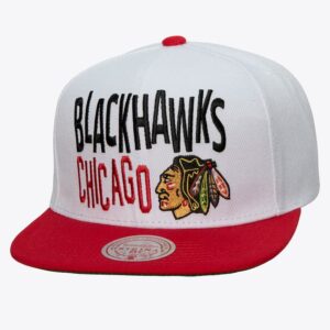 Casquette de baseball Mitchell & Ness blanc Chicago Blackhawks Toss Up Snapback Hat blanc 1089786