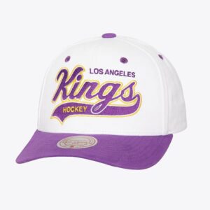 Casquette de baseball Mitchell & Ness blanc Los Angeles Kings Tail Sweep Pro Vintage Snapback chapeau blanc 1163515