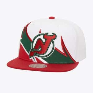 Mitchell & Ness Blanc New Jersey Devils Waverunner Vintage Snapback Chapeau Blanc 1170317