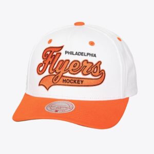 Mitchell & Ness Blanc Philadelphia Flyers Tail Sweep Pro Vintage Snapback Chapeau Vert 1193174