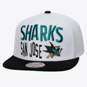 Casquette de baseball Mitchell & Ness blanc San Jose Sharks Toss Up Snapback Hat blanc 1200067