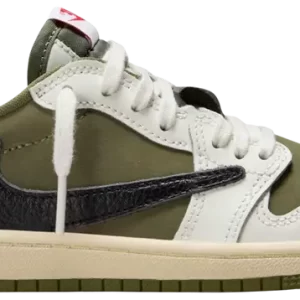 Travis Scott x Air Jordan 1 Low OG SP PS 'Medium Olive' Baskets Olive moyen/Noir/Voile/Mousseline DO5442 200