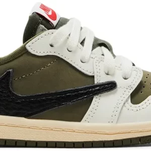Travis Scott x Air Jordan 1 Low OG SP TD 'Medium Olive' Olive moyen/Noir/Voile/Mousseline DO5441 200