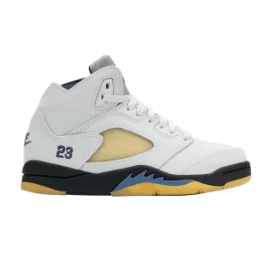 A Ma Maniere x Air Jordan 5 Retro PS 'Dawn' Baskets Photon Dust/Noir/Bleu diffus/Ivoire pâle FZ3356 004