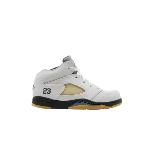 A Ma Maniere x Air Jordan 5 Retro TD 'Dawn' Baskets Photon Dust/Noir/Bleu diffus/Ivoire pâle FZ3357 004