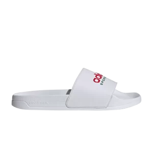 adidas Adilette Shower Slide 'White Better Scarlet' Blanc Nuage/Better Scarlet/Collegiate Green IE8944