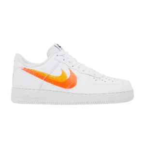 Nike Air Force 1 '07 'Spray Paint Swoosh - Safety Orange' Blanc/Or Université/Noir/Orange Sécurité FJ4228 100