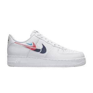 Nike Air Force 1 Low 'Quadruple Swoosh' Blanc/Cramoisi brillant/Argent métallique/Flotte de minuit FJ4226 100