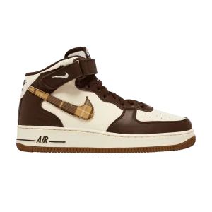 Nike Air Force 1 Mid 'Brown Plaid' Ivoire pâle/Cacao Wow/Fleur rose DV0792 100