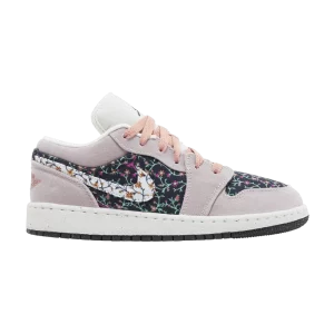 Air Jordan 1 Low SE GS 'Floral' Baskets Platine Violet/Anthracite/Stardust Rouge/Voile FJ3445 001