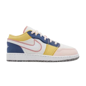 Air Jordan 1 Low SE GS 'Multi-Color Canvas' Blanc/Bleu français/Or topaze/Craie corail DV1323 100