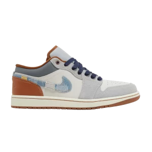 Air Jordan 1 Low SE 'Repaired Denim Swoosh' Fantôme/Lait de coco/Ambre marron/Bleu étoile FZ5042 041