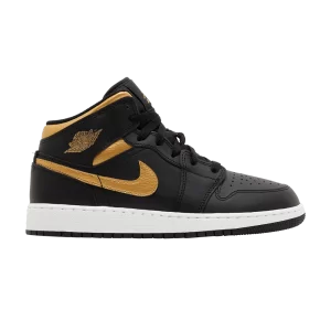 Air Jordan 1 Mid GS 'Black Metallic Gold' Noir/Blanc/Or Métallique DQ8423 071