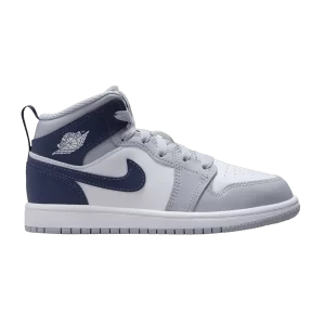 Air Jordan 1 Mid PS 'Wolf Grey Midnight Navy' Blanc/Wolf Gris/Midnight Fleet DQ8424 104