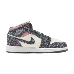 Air Jordan 1 Mid SE GS 'Floral' Baskets Anthracite/Voile/Rouge Stardust/Anthracite FJ3451 001