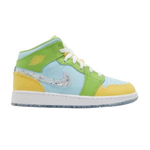 Air Jordan 1 Mid SE GS 'Recycled Grind' Glacier/Citron Pulse/Action Vert/Blanc DX4368 400