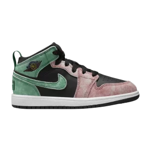 Air Jordan 1 Mid SE PS 'MJ's Playground' Noir/Vert Pin/Rouge Dune/Vert Pin/Bleu Industriel FN9762 003