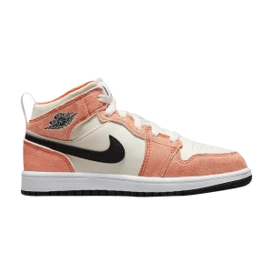 Air Jordan 1 Mid SE PS 'Orange Suede' Team Orange/Voile/Blanc/Noir DV1341 800